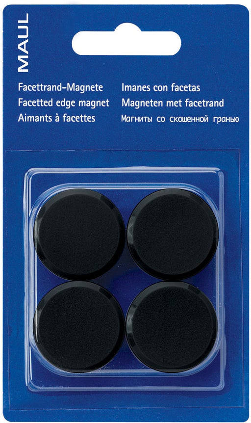 Maul magneet Solid 32mm trekkracht  1kg blister 4 zwart 12 stuks, OfficeTown