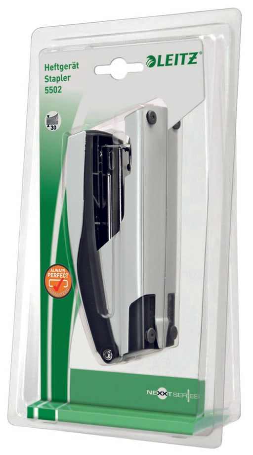 Leitz NeXXt WOW 5502 nietmachine, wit metallic, op blister 6 stuks, OfficeTown