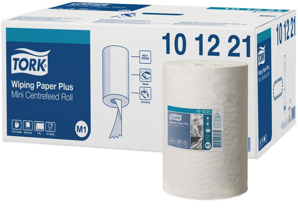 Tork poetspapier Mini Centerfeed, 2-laags, systeem M1, pak van 11 rollen