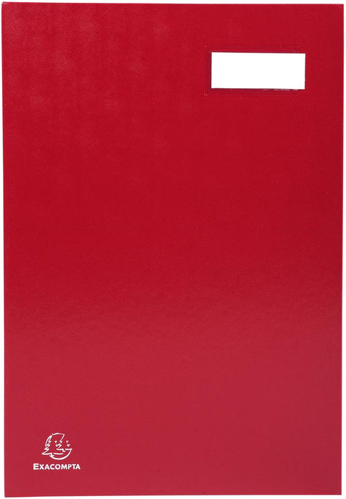 Exacompta map voor handtekeningen ft 24 x 35 cm, bekleed met pvc-karton, 20 secties, rood