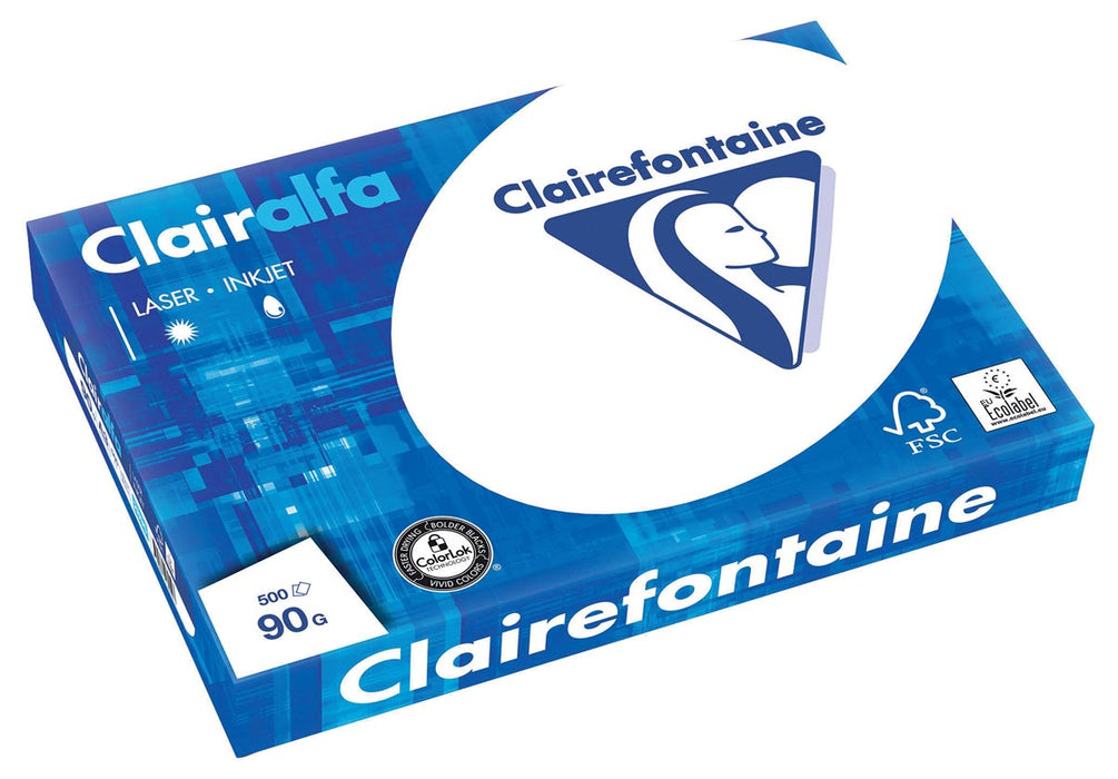 Clairefontaine Clairalfa presentatiepapier A3, 90 g, pak van 500 vel 5 stuks