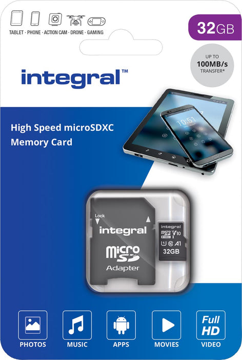 Integrale microSDHC-geheugenkaart, 32 GB met hoge datasnelheid