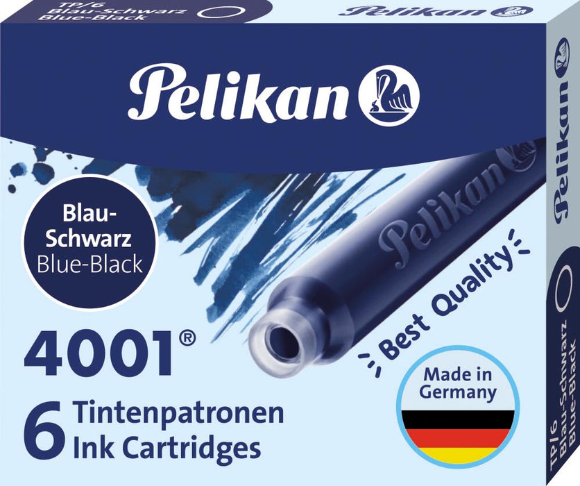 Pelikan 4001-inktpatronen blauw-zwart - Doosje van 6 stuks