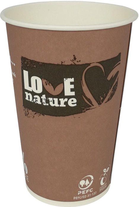 Drinkbeker Love Nature, van karton, 180 ml, 80 stuks per verpakking