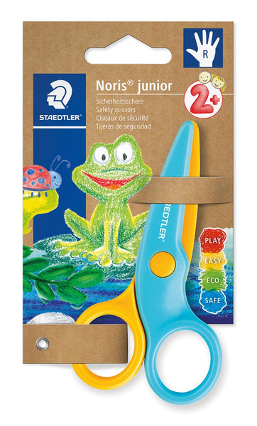 Staedtler Noris Junior peuterschaar, rechtshandig, geel/blauw met afgeronde punt