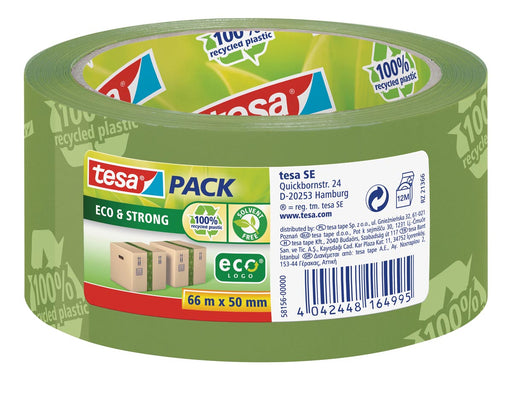 Tesapack eco & strong ecoLogo, ft 50 mm x 66 mm, PVC, groen 6 stuks, OfficeTown