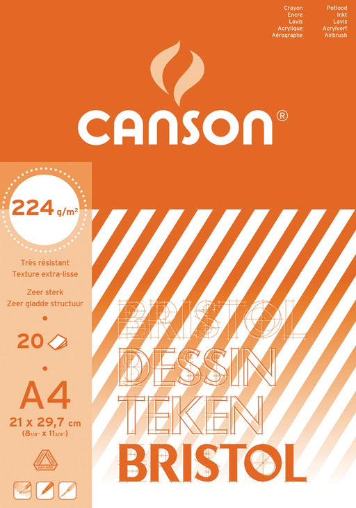 Canson tekenblok Bristol ft 21 x 29,7 cm (A4) 10 stuks, OfficeTown