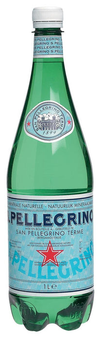 San Pellegrino bruisend mineraalwater, 1 liter fles, verpakking van 6 stuks