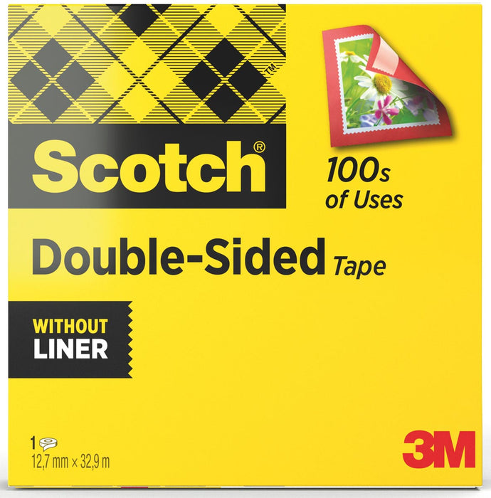 Scotch dubbelzijdige plakband 12 mm x 33 m - Ideaal voor foto's plakken en boeken repareren