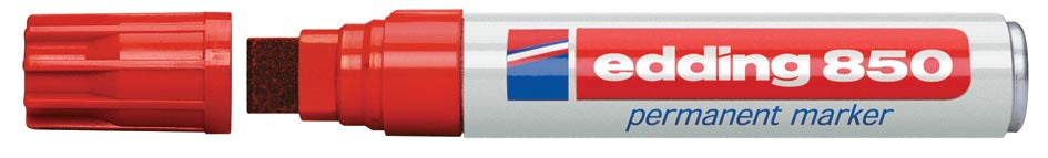 Edding permanente marker e-850 rood met beitelvormige punt