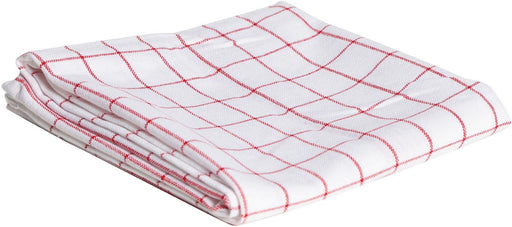 Cosy handdoek, ft 72 x 50 cm, geruit, wit/rood 6 stuks, OfficeTown
