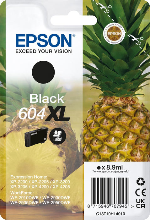 Epson inktcartridge 604 XL, 500 pagina's, OEM C13T10H14010, zwart Epson