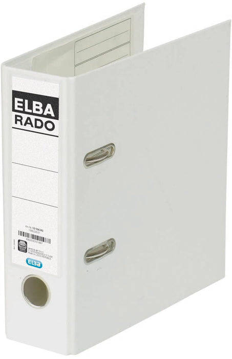 Elba Rado Plast ordner voor A5 staand, wit, 7,5 cm rug