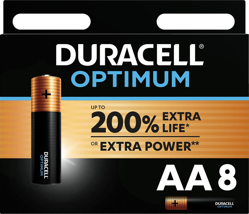 Duracell Optimum AA-batterij, blister van 8 stuks