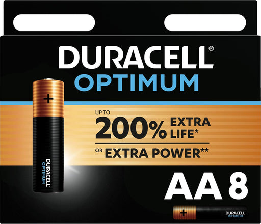 Duracell batterij Optimum AA, blister van 8 stuks 8 stuks, OfficeTown