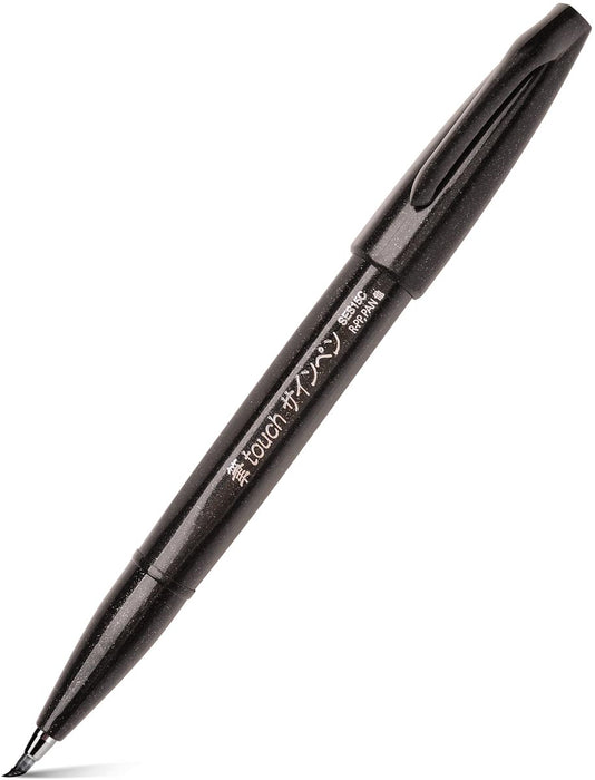 Pentel brushpen Sign Pen Brush Touch, zwart 10 stuks