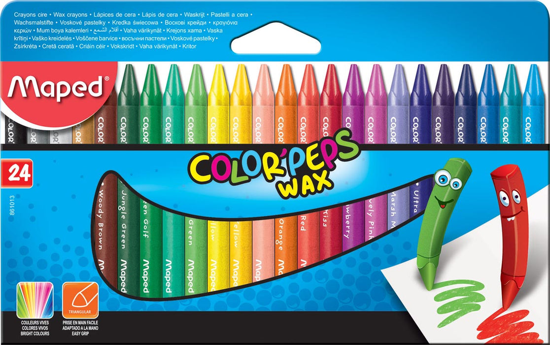 Kaarsen waskrijt Color'Peps, doos met 24 stuks in verschillende kleuren