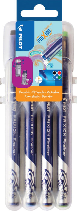 Pilot fineliner Frixion Basic, geassorteerde kleuren, set van 4 stuks