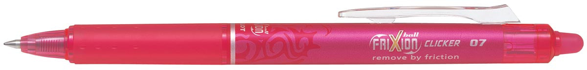 Pilot FriXion Ball Clicker, roze, medium punt 0,7 mm met uitwisbare inkt en ergonomische grip