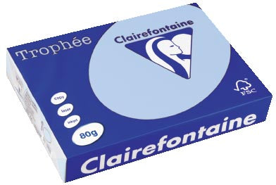 Clairefontaine Trophée gekleurd papier, A4, 80 g, 500 vel, blauw 5 stuks, OfficeTown