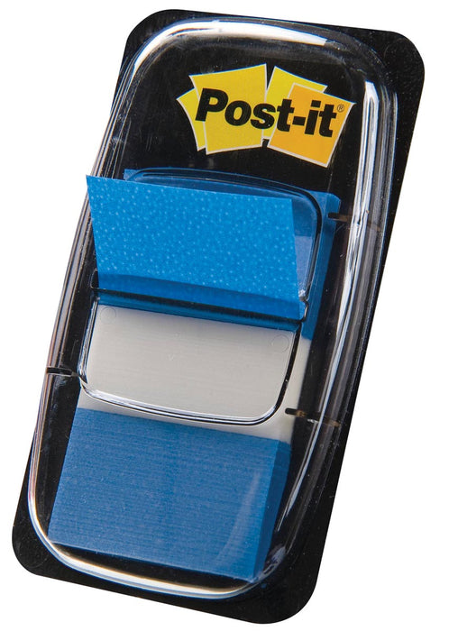 Post-it index standaard, ft 24,4 x 43,2 mm, houder met 50 tabs, blauw