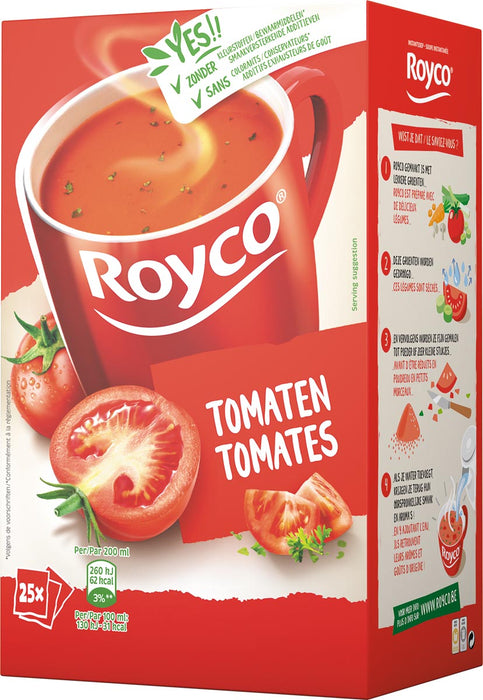 Royco Minute Soep klassiek tomaat, doos van 25 zakjes