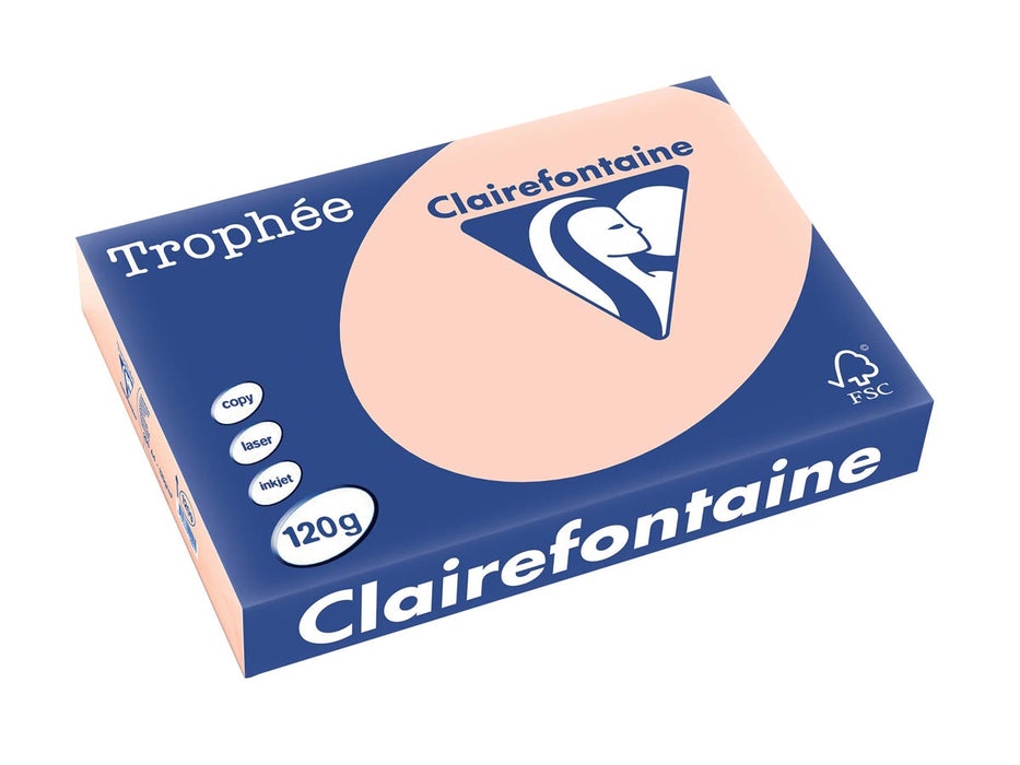 Clairefontaine Trophée Pastel, gekleurd papier, A4, 120 g, 250 vel, zalm