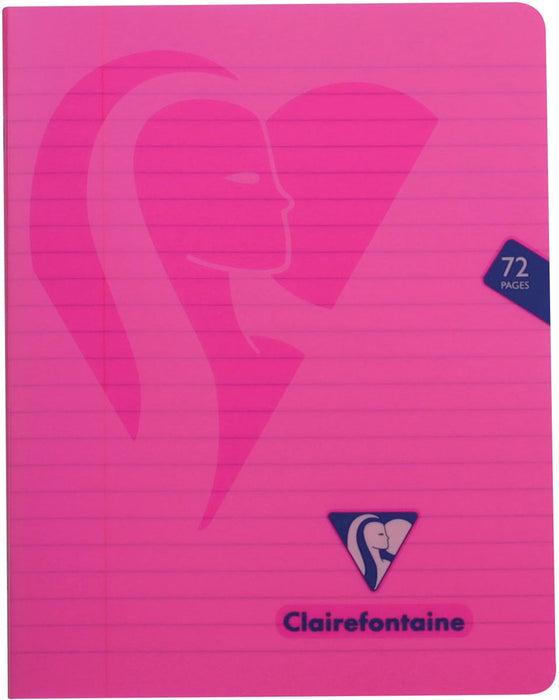 Clairefontaine notitieboekje Mimesys A5, 72 pagina's, PP omslag, gelinieerd, geassorteerde kleuren 10 stuks
