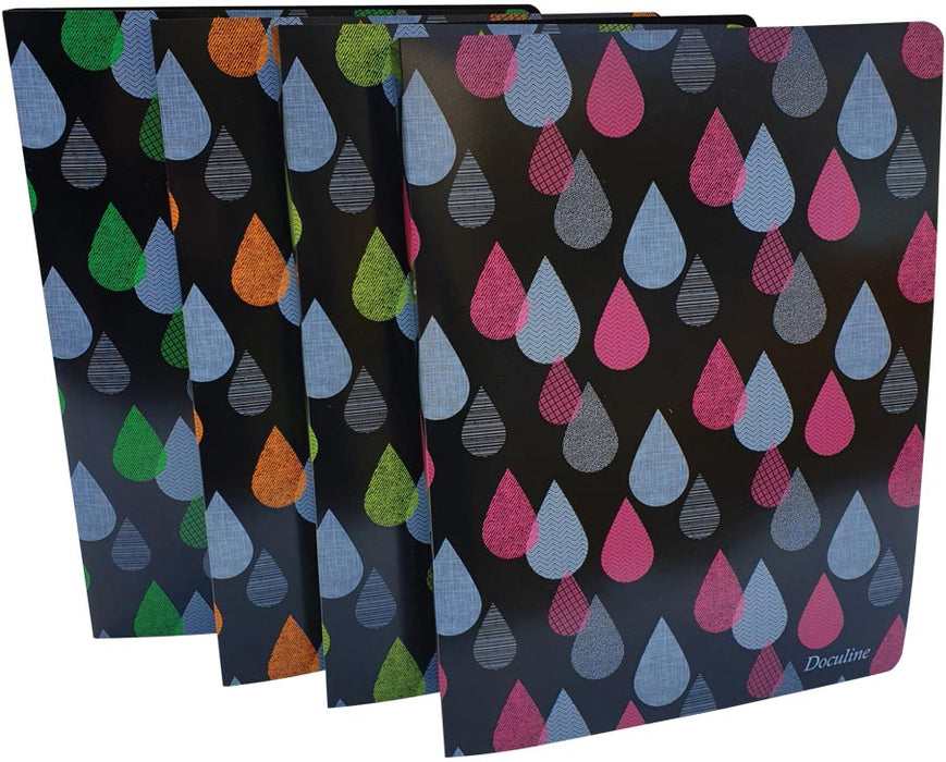 Bronyl ringmap met Drops design, A4-formaat, PP-materiaal, 16 mm ringen, gemengde kleuren