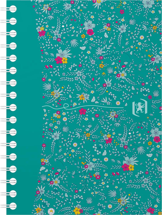 Oxford Floral softcover spiraalschrift, ft A6, 50 vel, geruit 5 mm, 4 geassorteerde designs 10 stuks, OfficeTown