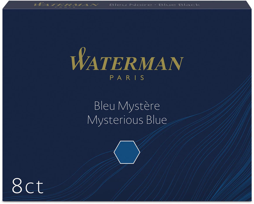 Waterman inktpatronen Standaard blauw-zwart, pak van 8 stuks