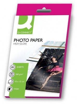 Q-CONNECT fotopapier, ft 10 x 15 cm, 260 g, pak van 25 vel 28 stuks