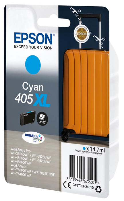 Epson inktcartridge 405XL, 1.100 pagina's, OEM C13T05H24010, cyaan