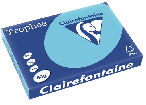 Clairefontaine Trophée Pastel, gekleurd papier, A3, 80 g, 500 vel, helblauw 5 stuks, OfficeTown