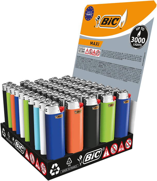 BIC J26 Maxi aansteker tray x50 met geassorteerde kleuren