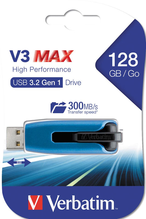 Verbatim V3 Max USB 3.0-stick, 128GB, blauw
