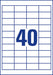 Avery Zweckform 3657, Universele etiketten, Ultragrip, wit, 100 vel, 40 per vel, 48,5 x 25,4 mm 5 stuks, OfficeTown