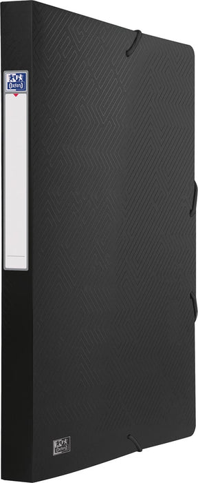 Oxford Urban elastobox uit PP, formaat 24 x 32 cm, rug van 2,5 cm, zwart 10 stuks, OfficeTown