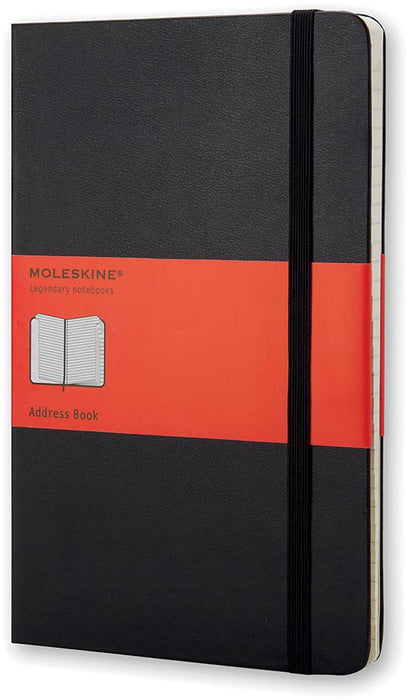 Moleskine adresboek met harde kaft, 13 x 21 cm, gelinieerd, 240 pagina's, zwart