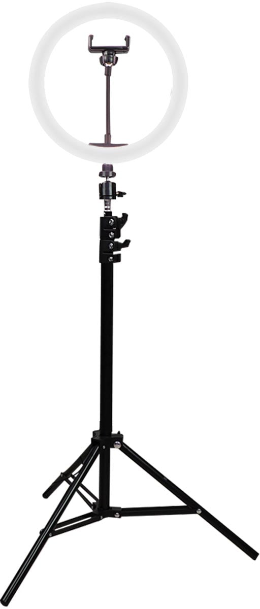 Ksix LED ringlamp met statief, hoogte 160 cm, diameter 20 cm, OfficeTown
