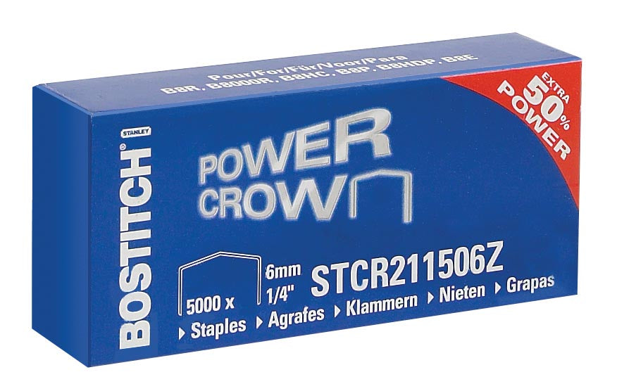 Nietjes STCR211506Z van Bostitch, 6 mm, voor B8R, B8HC, B8HDP, B8P, B8E, doos met 5.000 nietjes