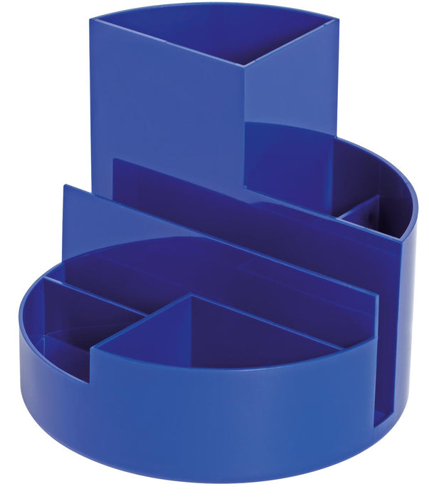 MAUL bureau-organizer pennenbak Roundbox Ø14x12.5cm, 7-vaks, 85% gerecycled kunststof blauw