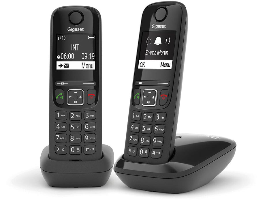 Gigaset AS690 Duo DECT draadloze telefoon, met extra handset, zwart