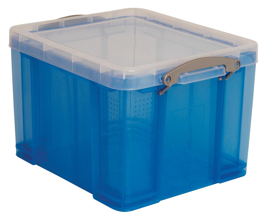 Really Useful Box Box opbergdoos 35 liter, transparant, blauw 6 stuks