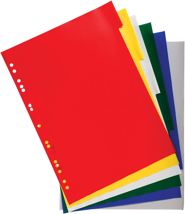 Tabbladen Exacompta voor A4, gemaakt van PP 12/100e, 6 tabs, diverse kleuren