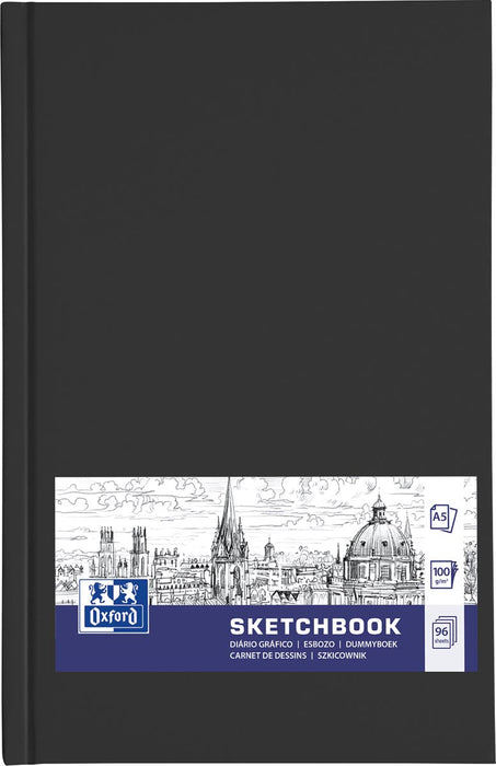 Oxford Schetsboek dummyboek, 96 vellen, 100 g/m², A5-formaat, zwart