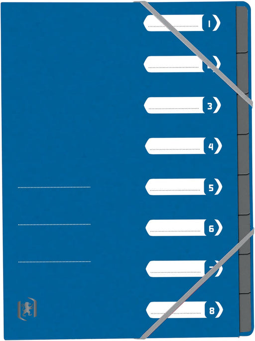 Elba Oxford Top File+ sorteermap, 8 vakken, met elastosluiting, blauw 15 stuks, OfficeTown