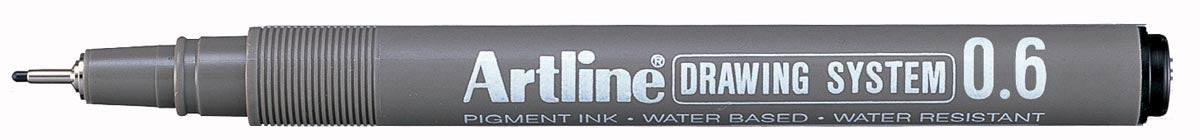 Fineliner Tekensysteem 0,6 mm met Metalen Clip en Zwarte Pigmentinkt