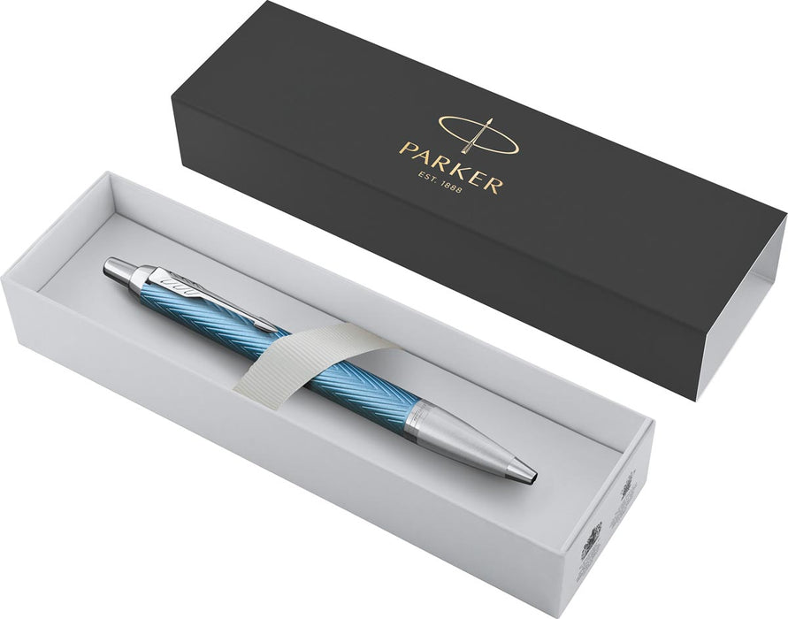 Parker IM Premium balpen, medium, in giftbox, Blue (blauw/zilver) 50 stuks, OfficeTown