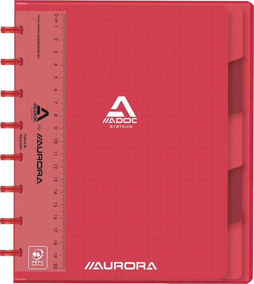 Adoc Colorlines notitieboek, A5 formaat, 144 pagina's, geruit 5 mm, assorti 10 stuks - OfficeTown